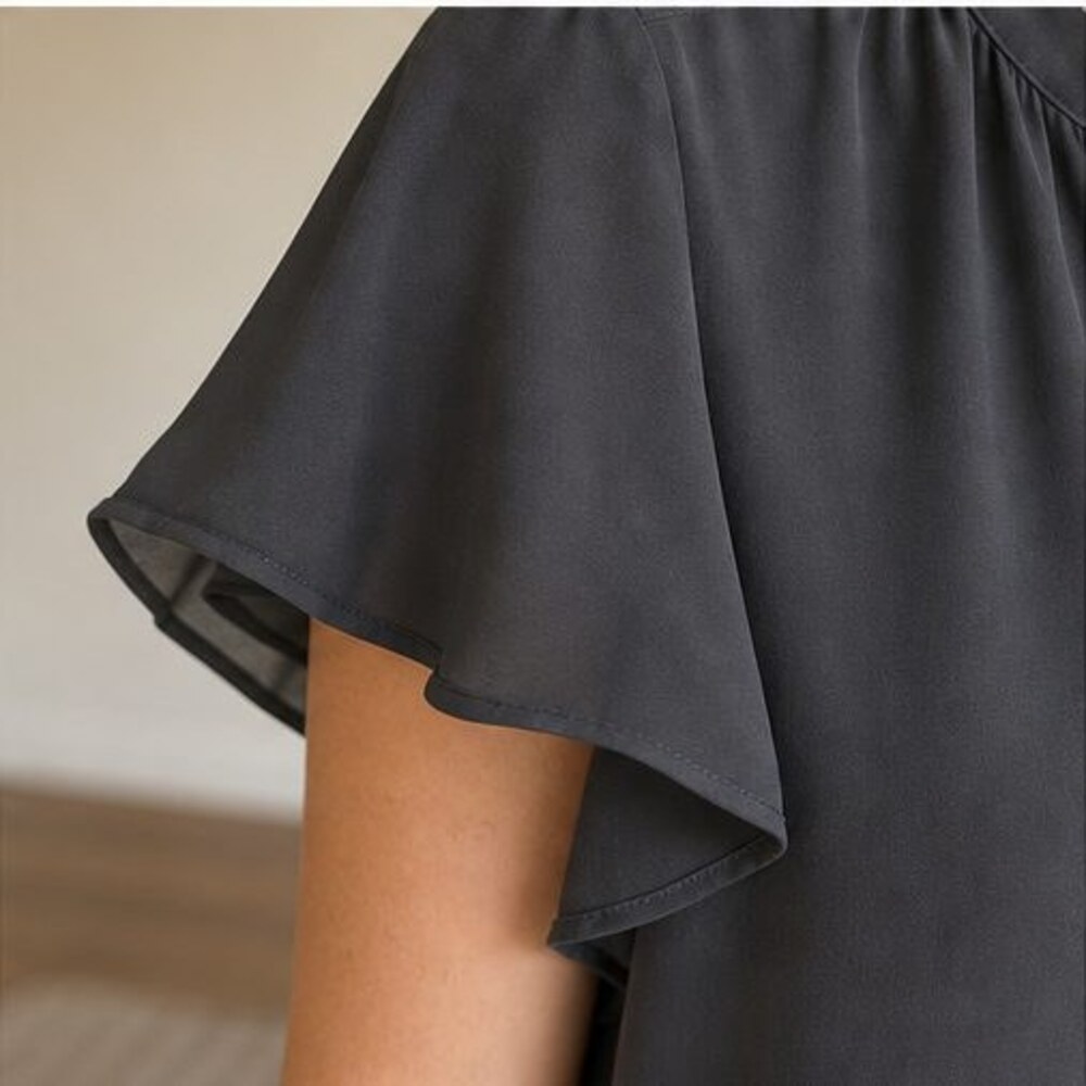 Charcoal Ruffle Blouse - Picture 5 of 6